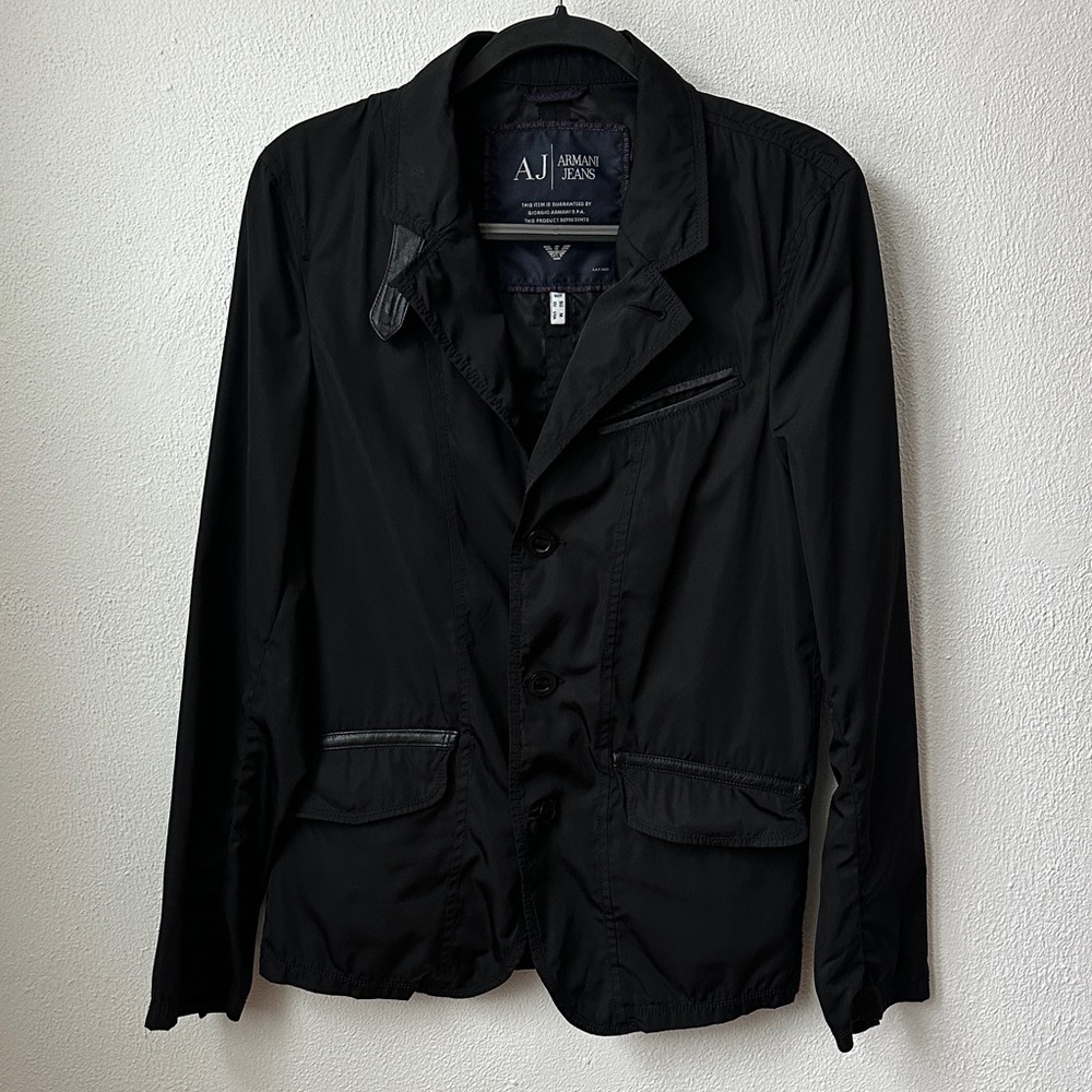 Armani Jeans Classic Black Windbreaker Jacket